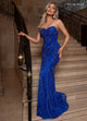 Rachel Allan 70783 Beaded Strapless Slit Gown