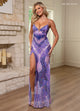 Rachel Allan 70784 Beaded Fitted V-Neck Slit Gown