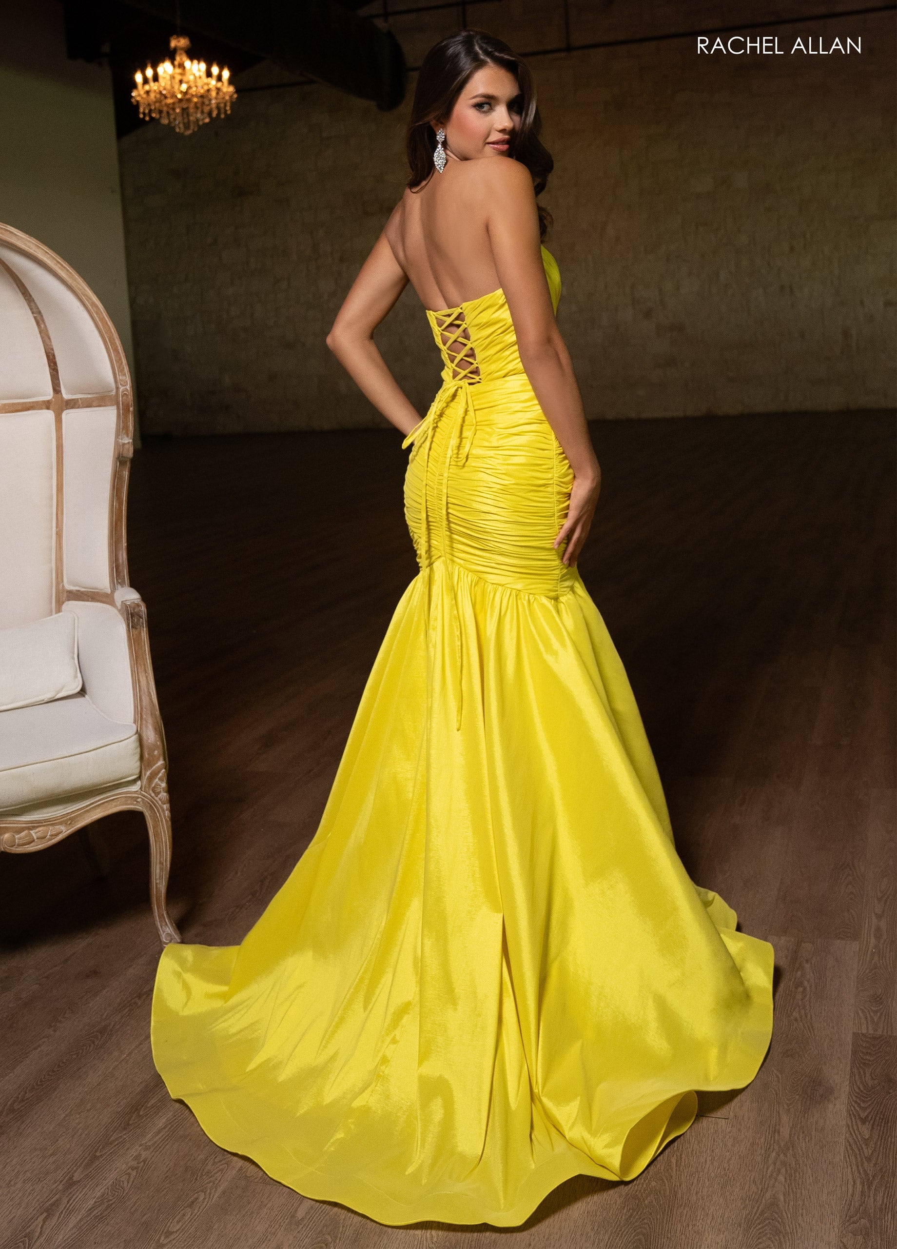 Rachel Allan 70792 Taffeta Strapless Mermaid Dress