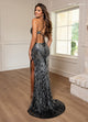 Rachel Allan 70811 Beaded Lace-Up Back Slit Gown