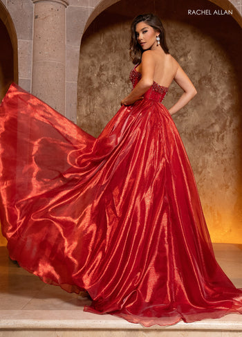 Rachel Allan 70812 Organza Strapless A-line Gown