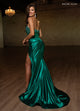 Rachel Allan 70817 Beaded Fringe Strapless Slit Gown