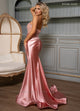 Rachel Allan 70817 Beaded Fringe Strapless Slit Gown