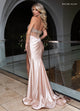 Rachel Allan 70817 Beaded Fringe Strapless Slit Gown