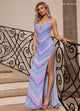Rachel Allan 70819 Beaded Fitted V-Neck Slit Gown
