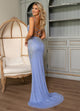 Rachel Allan 70855 Beaded Sheer V-Neck Slit Gown