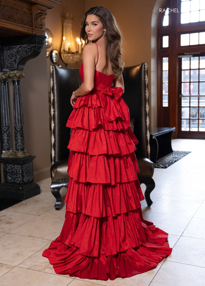 Rachel Allan 70863 Taffeta Sleeveless Tiered Gown