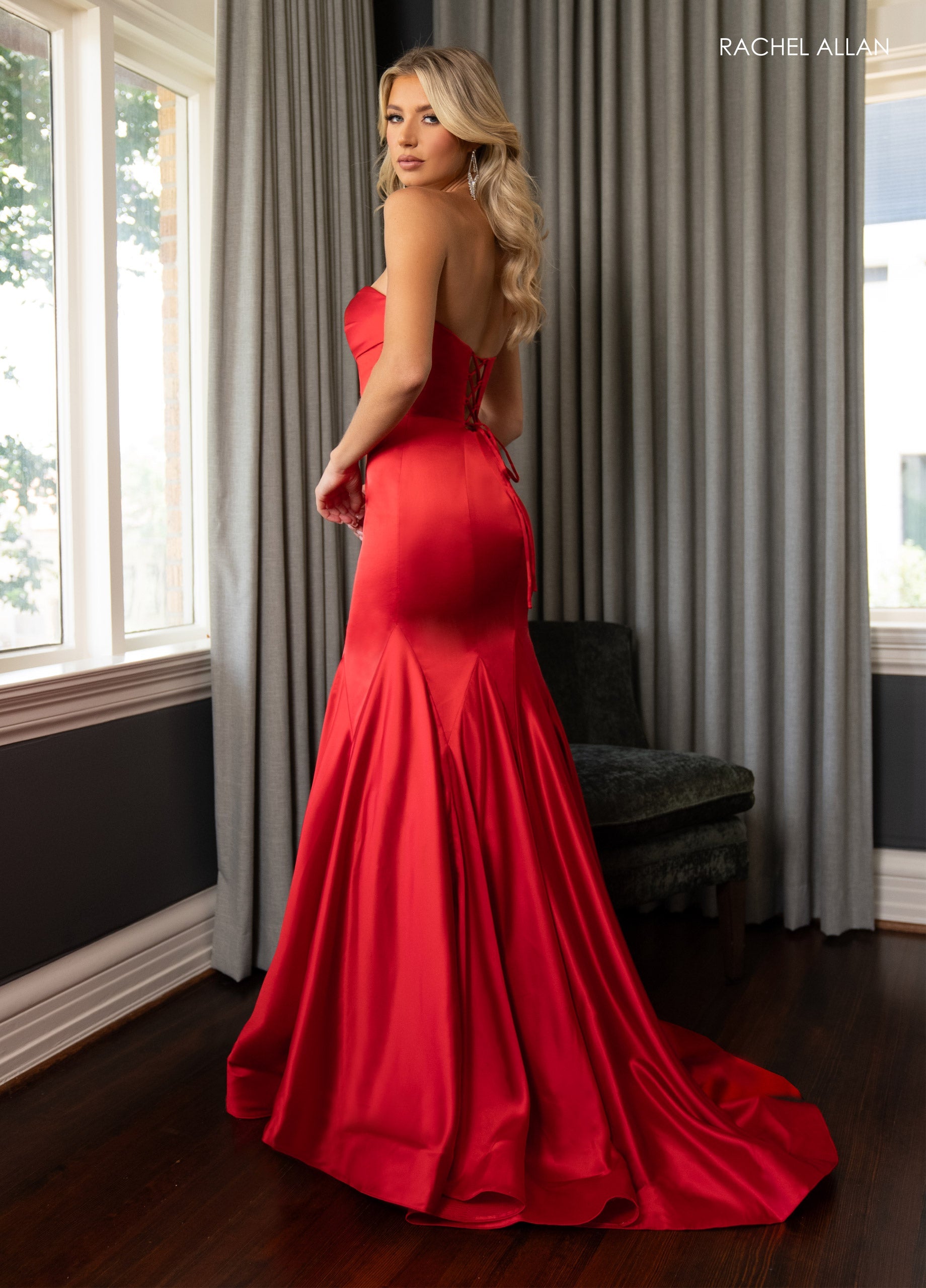 Rachel Allan 70869 Satin Strapless Mermaid Dress