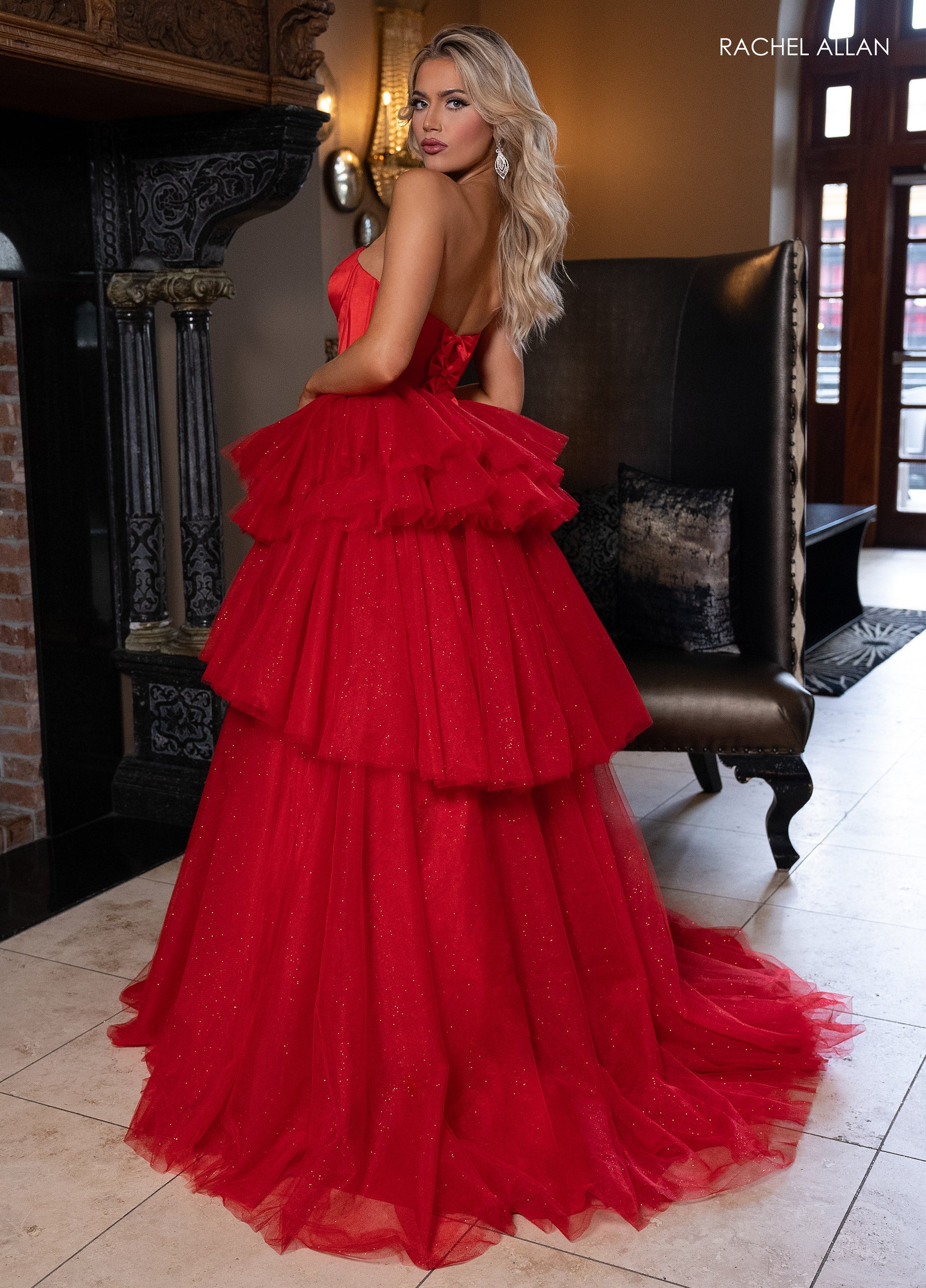 Rachel Allan 70876 Strapless Tiered Ball Gown