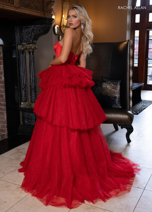 Rachel Allan 70876 Strapless Tiered Ball Gown