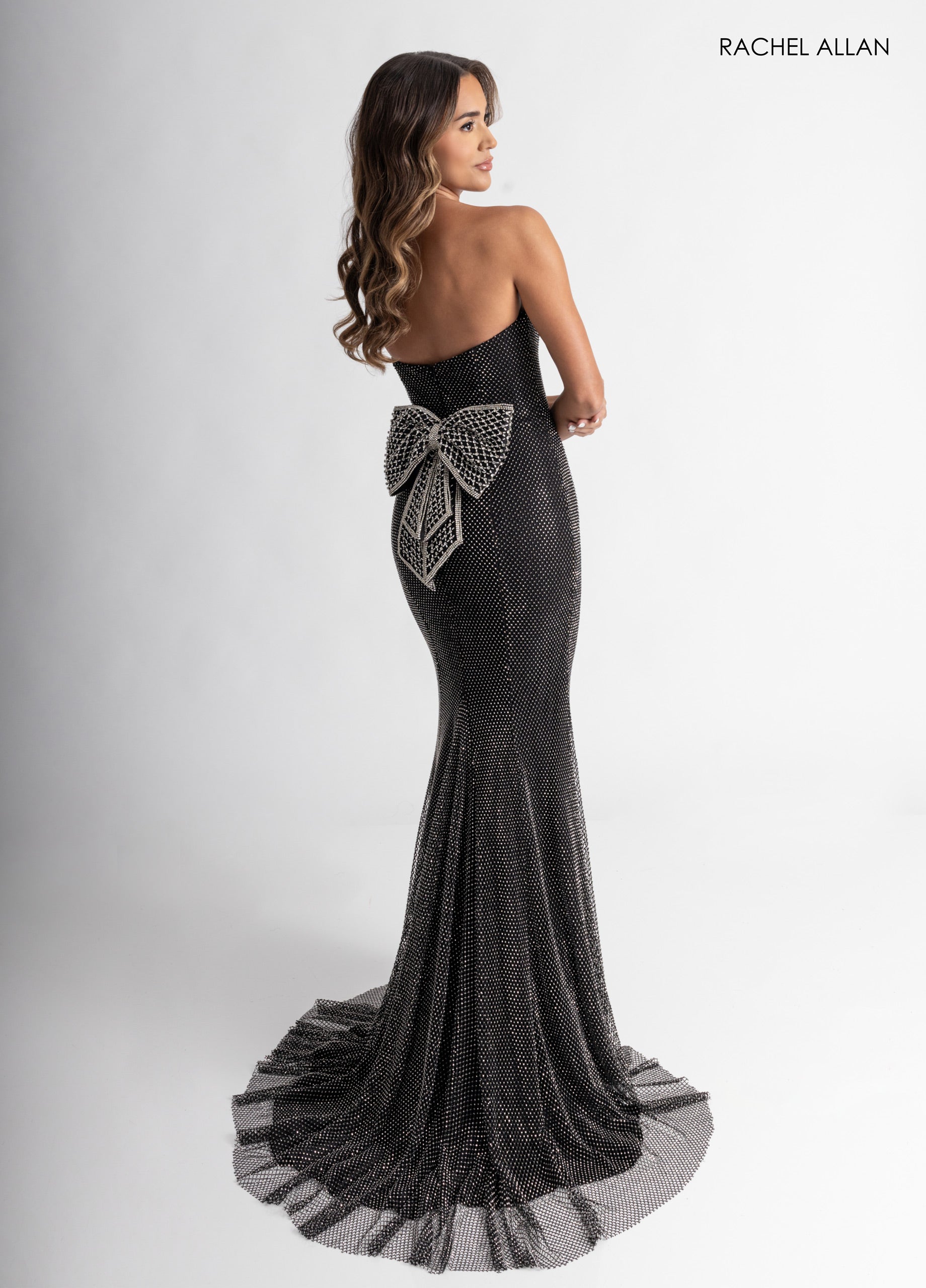 Beaded Fitted Strapless Gown by Rachel Allan 70936