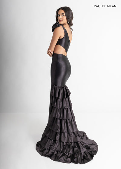 Fitted One Shoulder Tiered Gown by Rachel Allan 70976