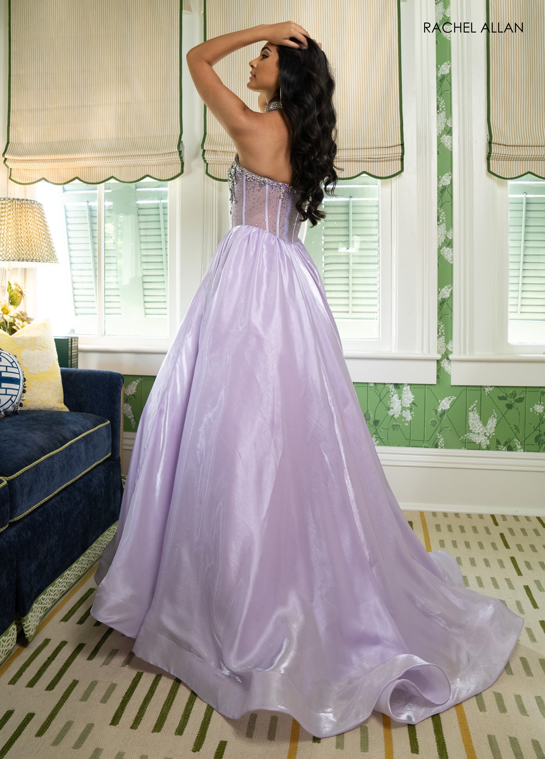 Organza Strapless A-line Gown by Rachel Allan 70998