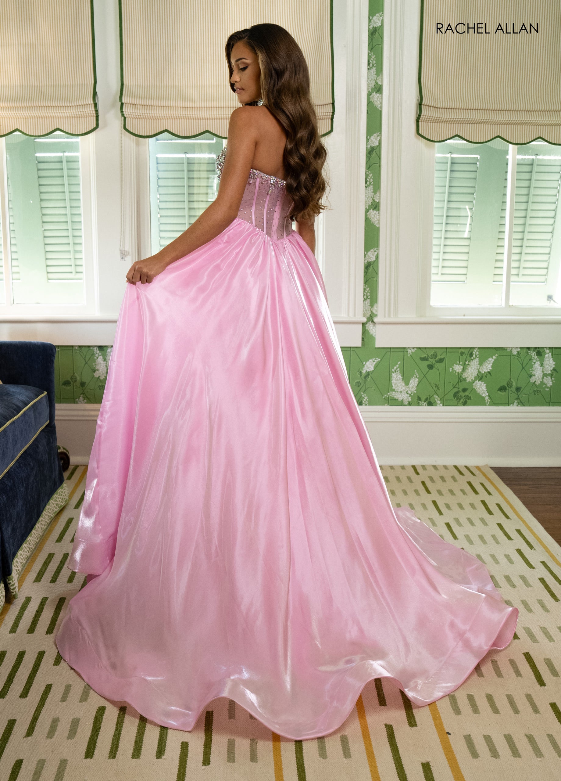 Organza Strapless A-line Gown by Rachel Allan 70998