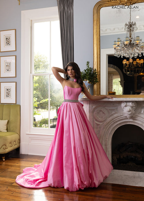 Taffeta Strapless A-line Gown by Rachel Allan 71024