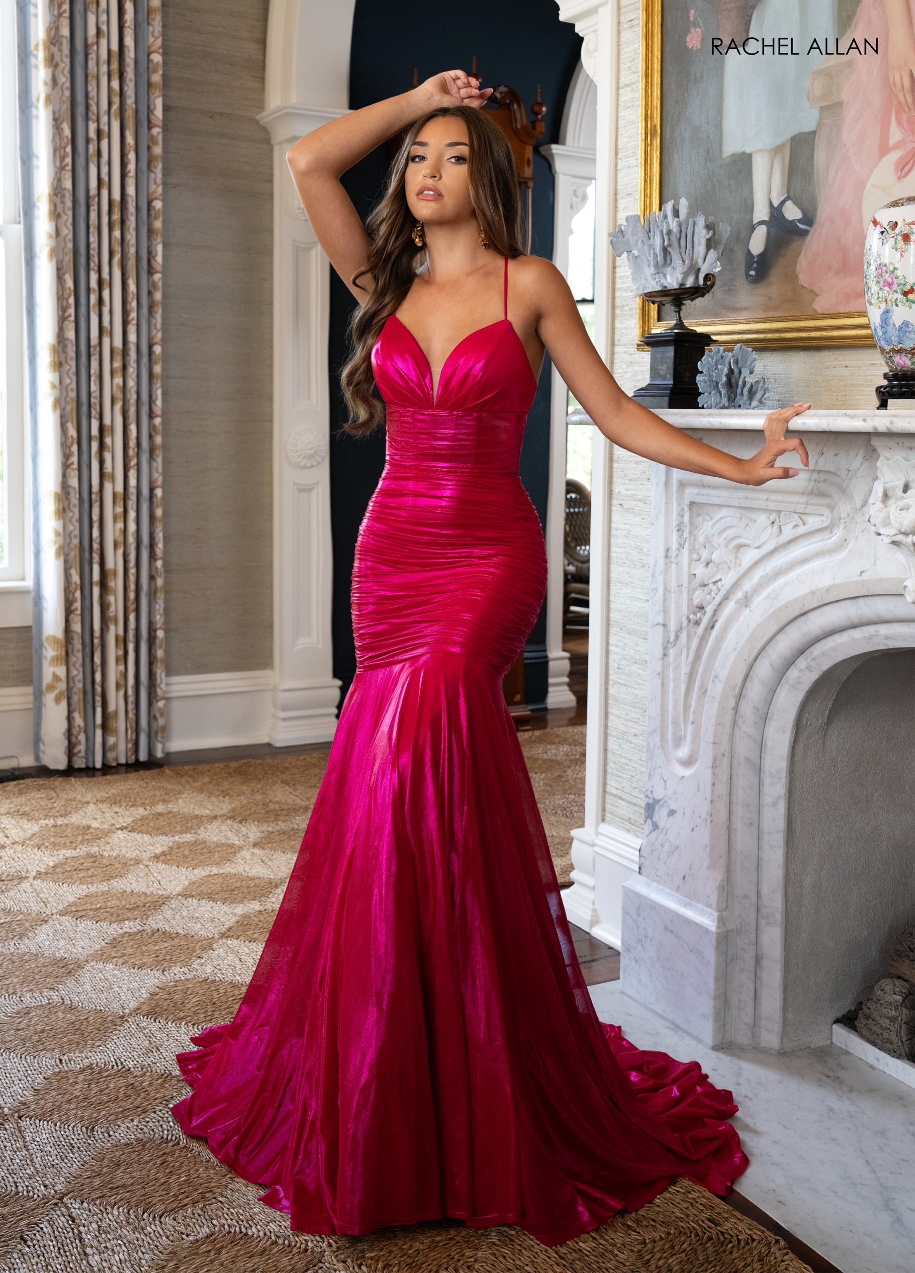 Metallic Sleeveless Gown by Rachel Allan 71040