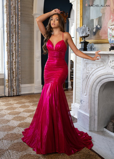 Metallic Sleeveless Gown by Rachel Allan 71040
