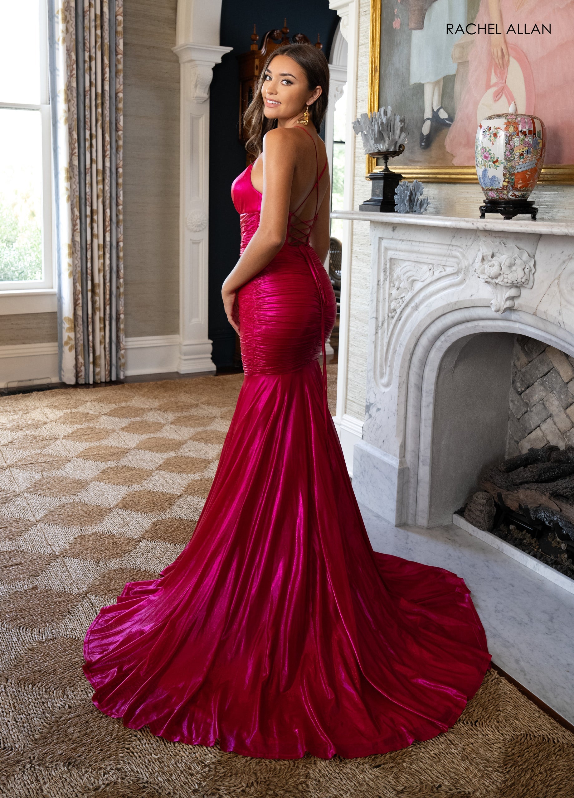 Metallic Sleeveless Gown by Rachel Allan 71040