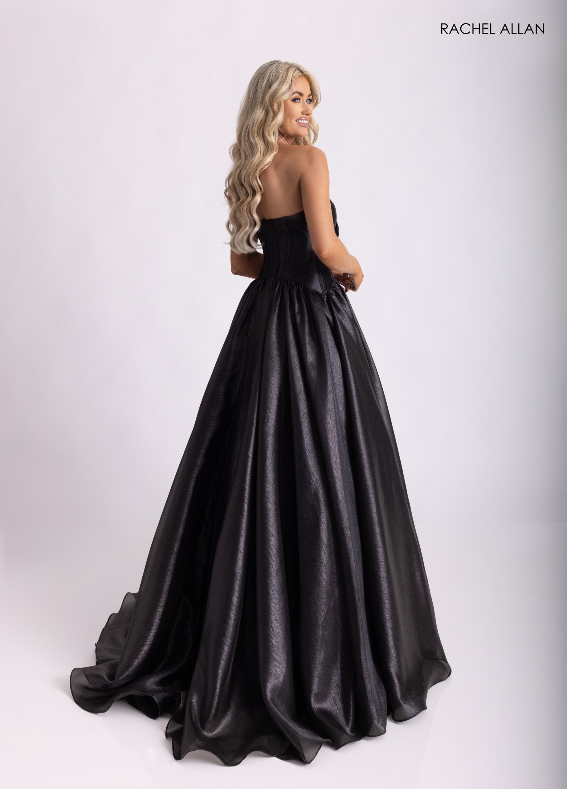 Organza Strapless A-line Gown by Rachel Allan 71060