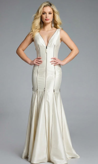 Jovani 44175 - V-Neck Mermaid Gown with Zippers