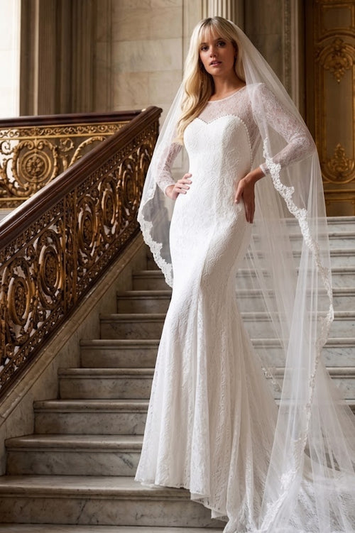 Eva USA 3415 Long Sleeve Bridal Gown Lace Wedding Dress