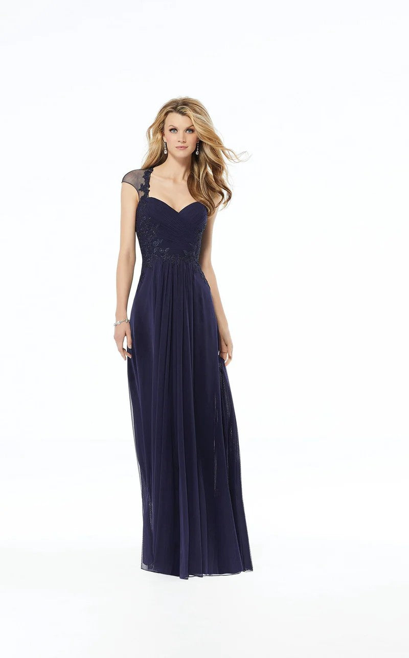 Formal Dresses Beaded Formal Long A Line Evening Dress Navy