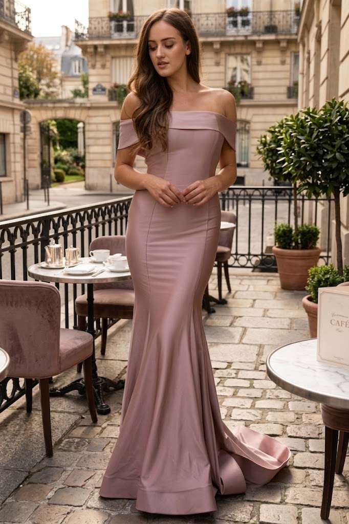 Dusty Rose Bridesmaid Dresses-Inexpensive Amelia Couture 373 Off Shoul