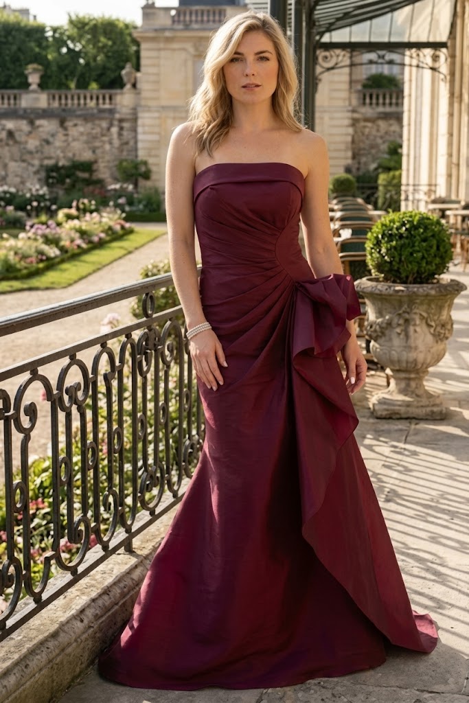 Terani Couture 2111P4019 Glamorous Evening Strapless Mermaid Slit Formal Taffeta Dress