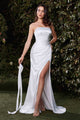 Ladivine 7451W Satin Strapless Wedding Gown
