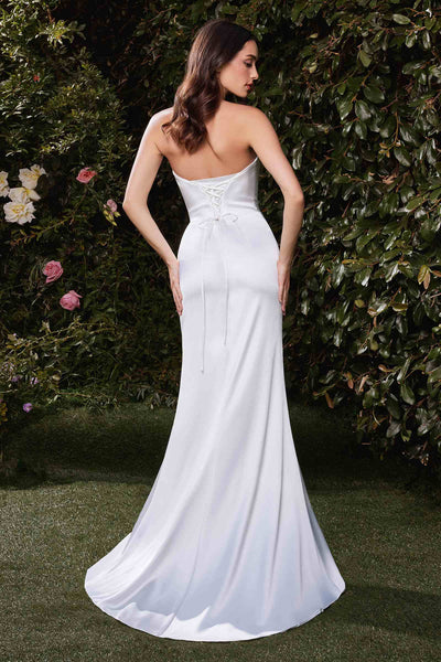 Ladivine 7451W Satin Strapless Wedding Gown