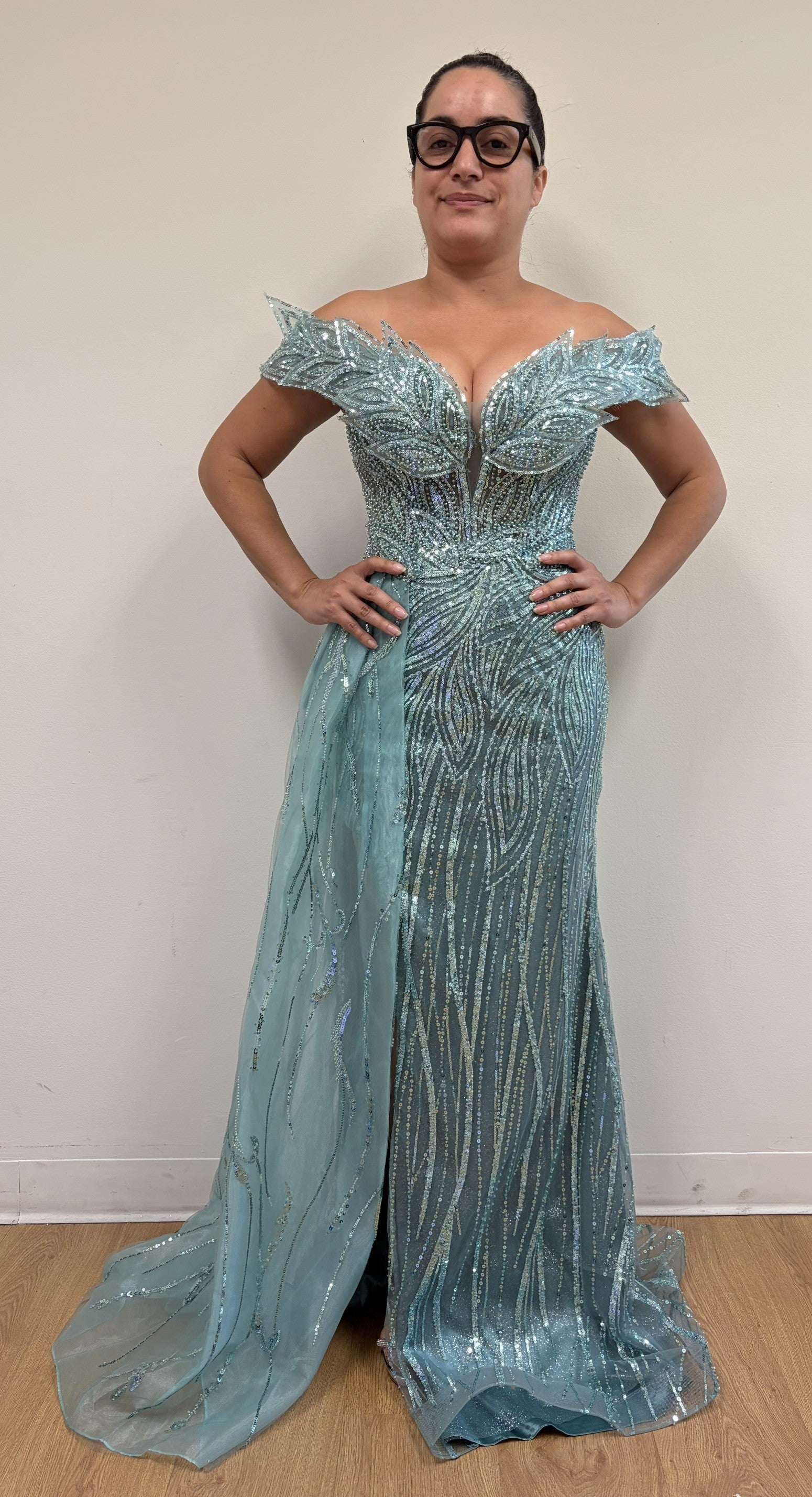 Royal Queen RQ8100 Jeweled Lace Appliqued Formal Gown