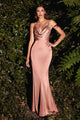 Ladivine 7487 - Vestido de satén con lazo y espalda abierta