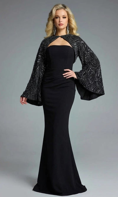 Jovani 44254 - Strapless Gown with Embellished Cape