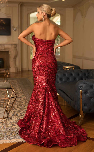 Jessica Angel JA789 Strapless Sweetheart Mermaid Court Trainacquard Dress