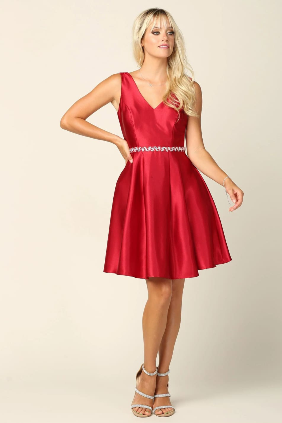 red dresses graduation Eva USA 3419 Dress Color:Summer White Floral Graduation gown U.S. Air Force Winter SCH007557_DEG_M