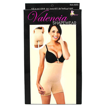 Valencia Seamless Hi-Waist Boyshort Shapewear – Tummy Control Body Shaper Shorts