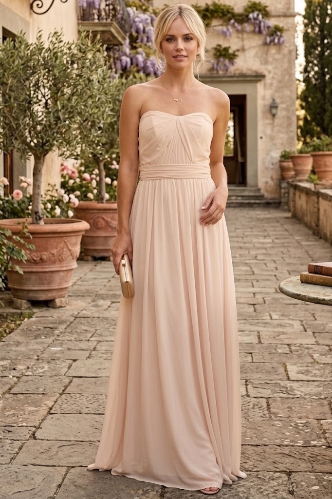 Vestido largo convertible para dama de honor Eva USA 3316 