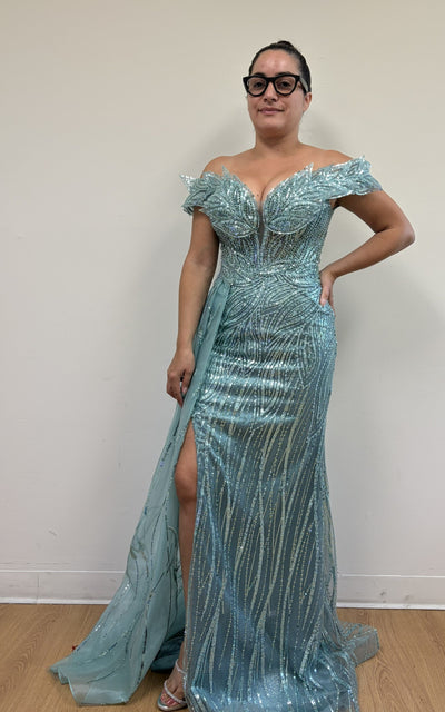 Royal Queen RQ8100 Jeweled Lace Appliqued Formal Gown