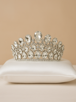 Crystal Teardrop Quinceañera Tiara – Silver Rhinestone Crown