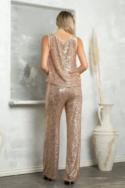 Eva USA 3474 Long Sequin Formal Two Piece Pant Suit