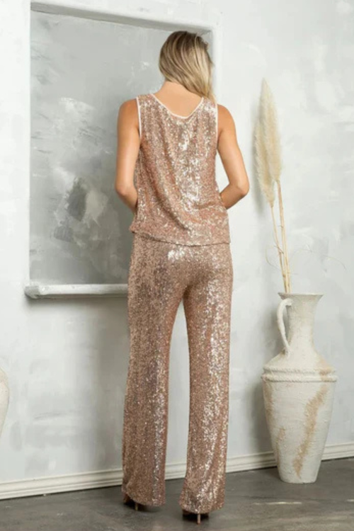 Eva USA 3474 Long Sequin Formal Two Piece Pant Suit
