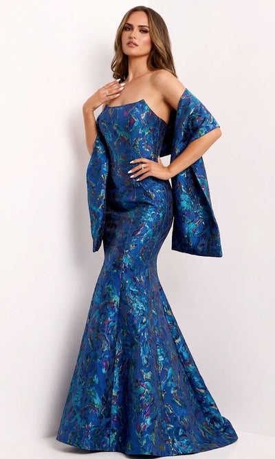 Jovani 41131 - Elegant Strapless Mermaid Gown with Bow