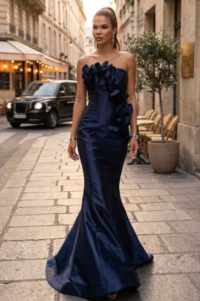 Terani Couture 241E2512 Sophisticated Formal Prom Strapless Long Evening Mikado Dress