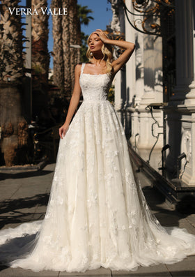 Clarisse 900259 Square Neck Lace A-Line Bridal Gown