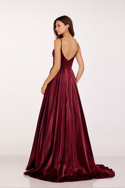 Abby Paris 90224 Satin Sleeveless Sweetheart A-Line Gown