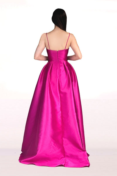 Abby Paris 90267 Taffeta Sleeveless Beaded A-Line Gown