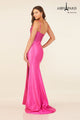 Abby Paris 90301 Heat Stone V-Neck Slit Evening Gown