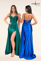 Abby Paris 90302 Heat Stone Corset Slit Evening Gown