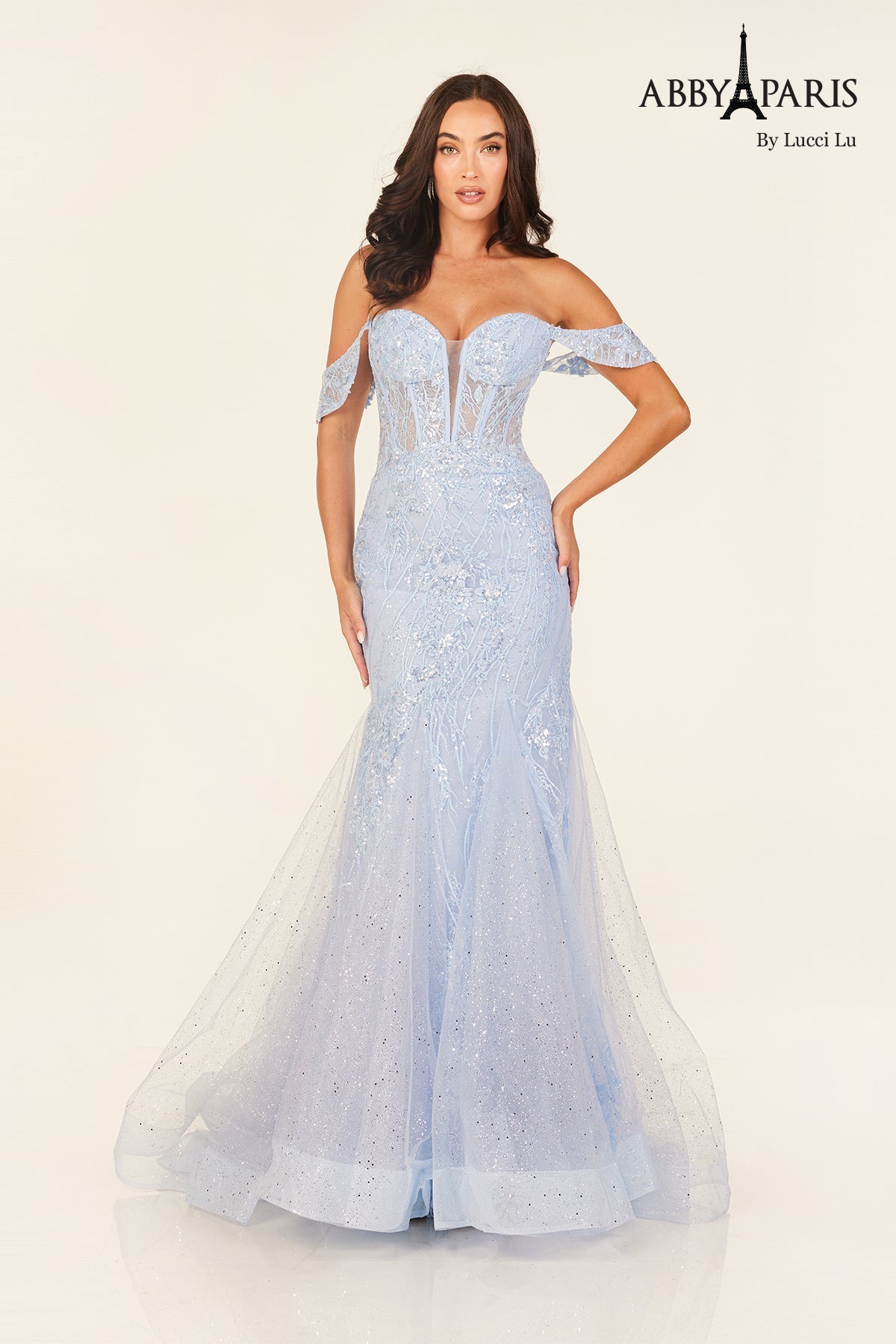 Abby Paris 90335 Off Shoulder Mermaid Evening Dress