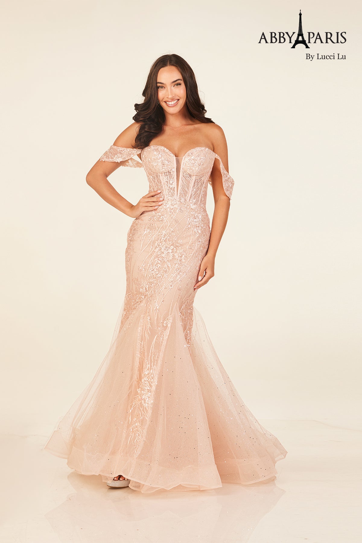 Abby Paris 90335 Off Shoulder Mermaid Evening Dress